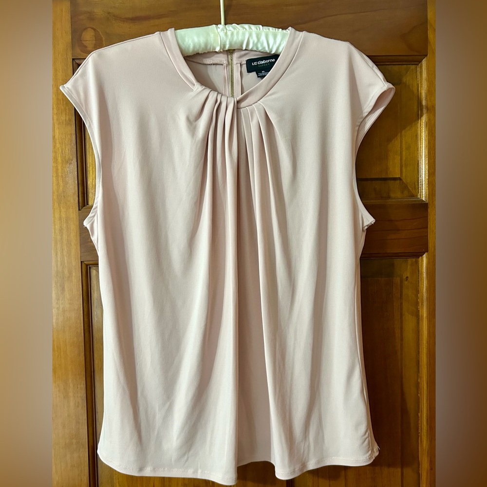 Liz Claiborne Women's Blush Pleated Blouse